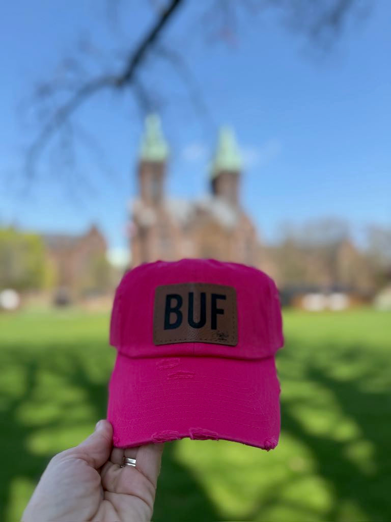 Vintage Distressed Look BUF Patch Womens Baseball Hats