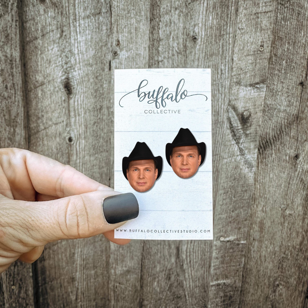 Garth Brooks Earrings Face