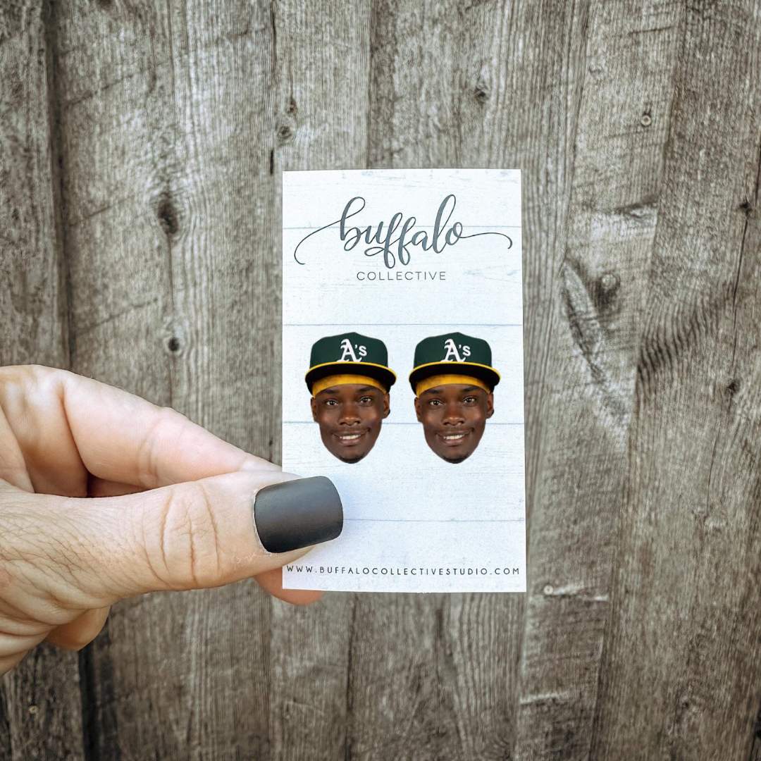 Lawrence Butler Oakland A's Athletics Baseball Earrings
