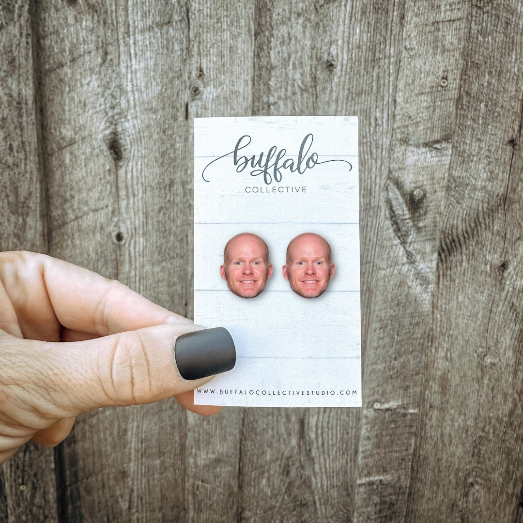 Sean McDermott Buffalo Bills Earrings Face