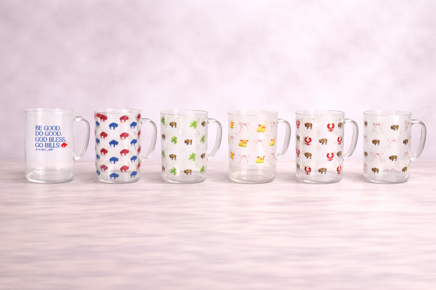 12oz Everyday Glass Mugs – Fun & Festive Designs