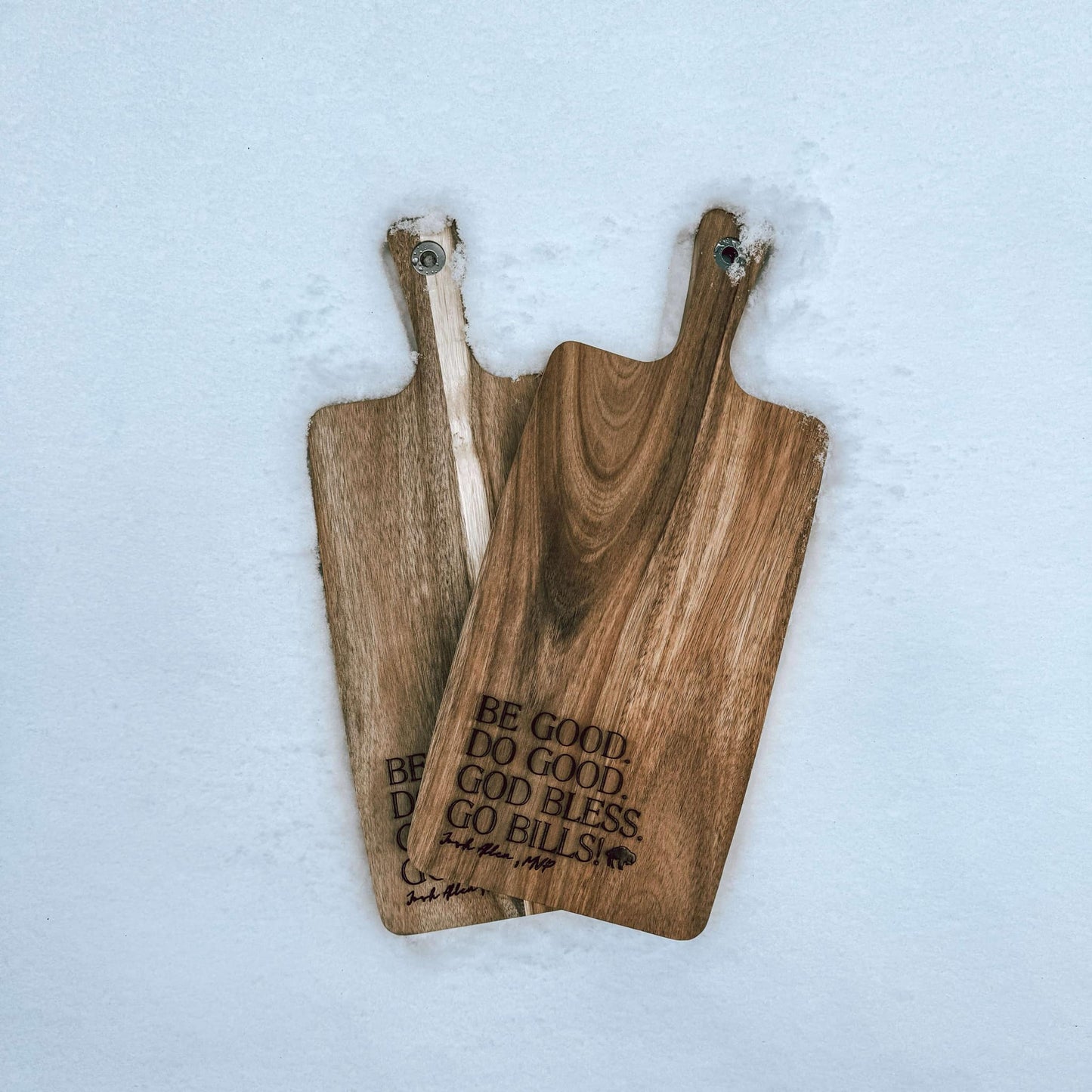 Be Good. Do Good. God Bless. Go Bills. MVP Josh Allen Cutting Board