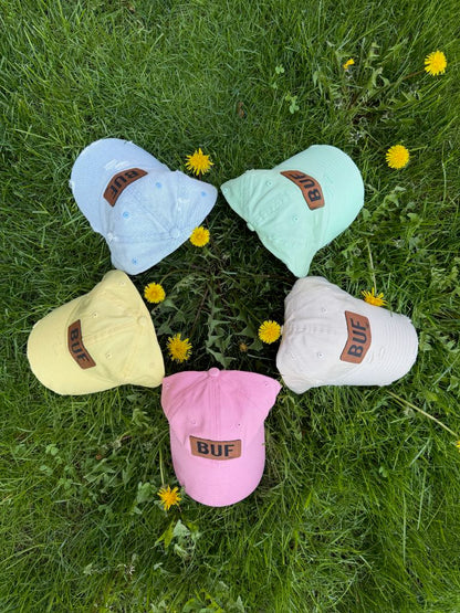Vintage Distressed Look BUF Patch Womens Baseball Hats