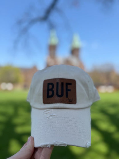 Vintage Distressed Look BUF Patch Womens Baseball Hats