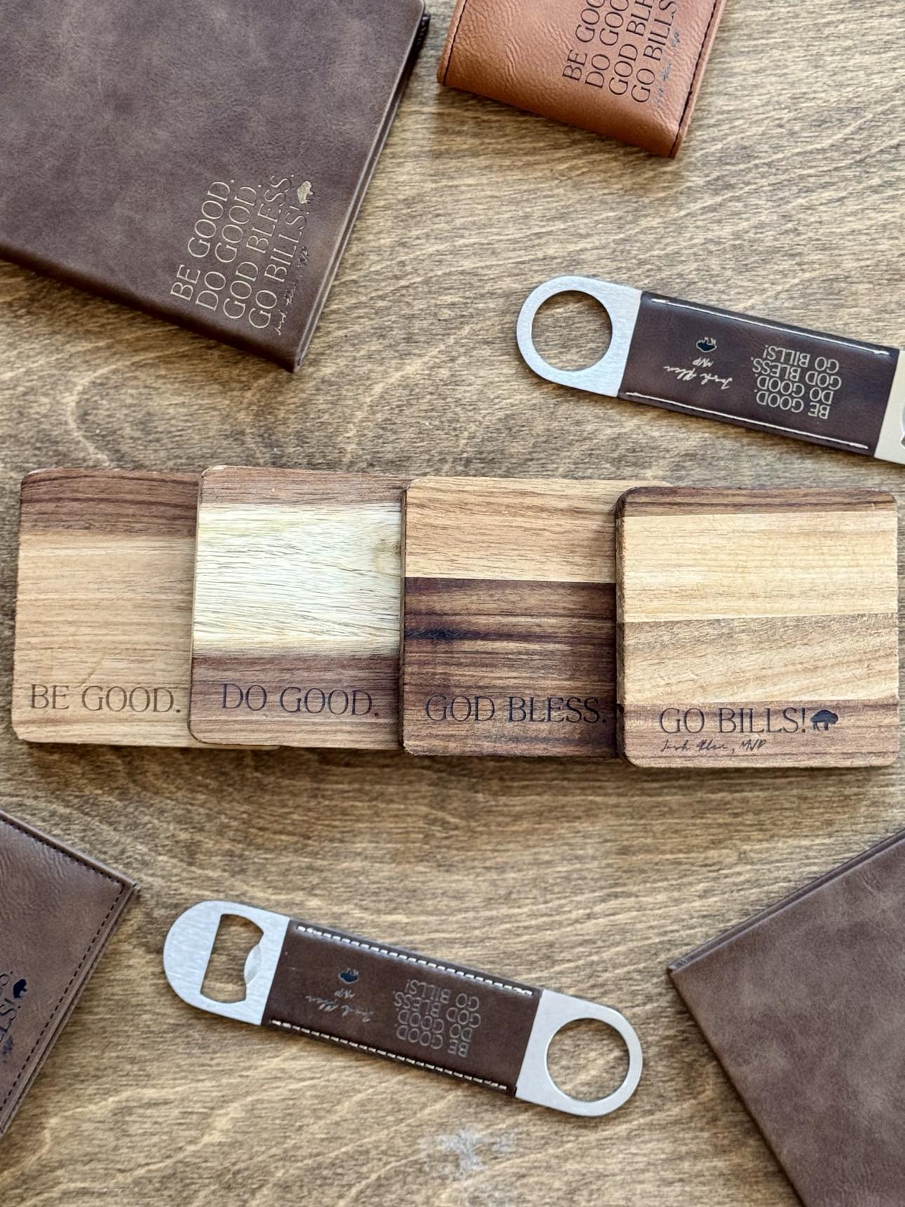 Be Good. Do Good. God Bless. Go Bills. Coasters