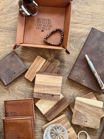 Be Good. Do Good. God Bless. Go Bills. Coasters
