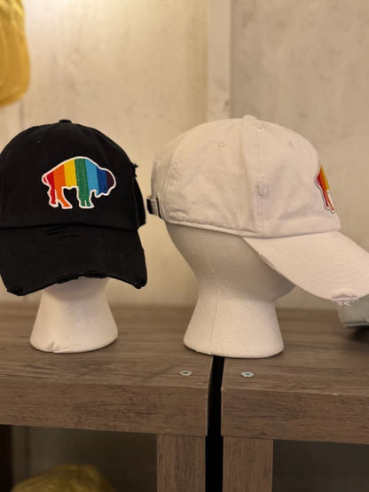 Vintage Distressed Buffalo PRIDE Baseball Hats