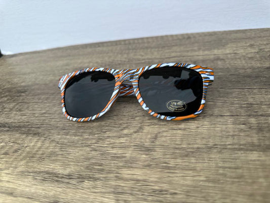 Buffalo Bandits Stripe Pattern Orange White and Purple Sunglasses