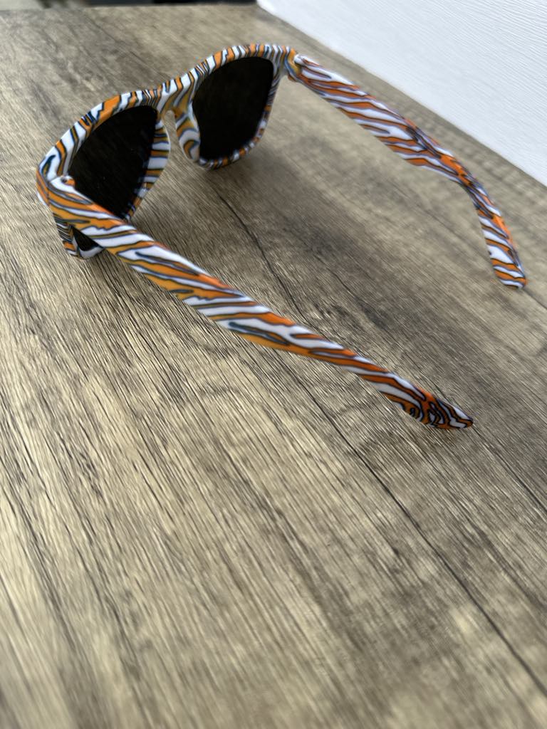 Buffalo Bandits Stripe Pattern Orange White and Purple Sunglasses