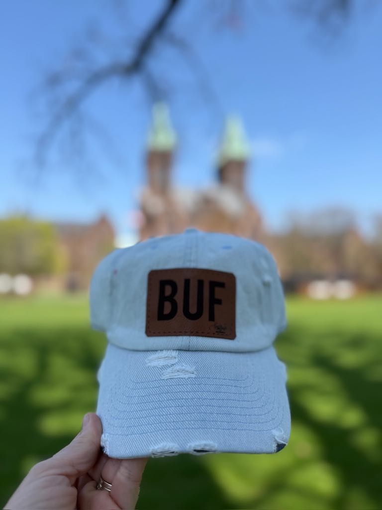 Vintage Distressed Look BUF Patch Womens Baseball Hats