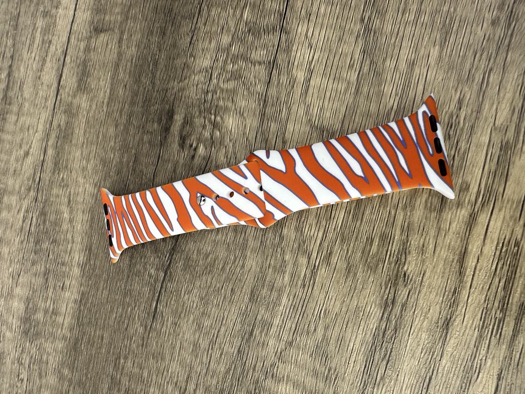 Buffalo Bandits Stripe Pattern Orange White and Purple Watchband | Silicone