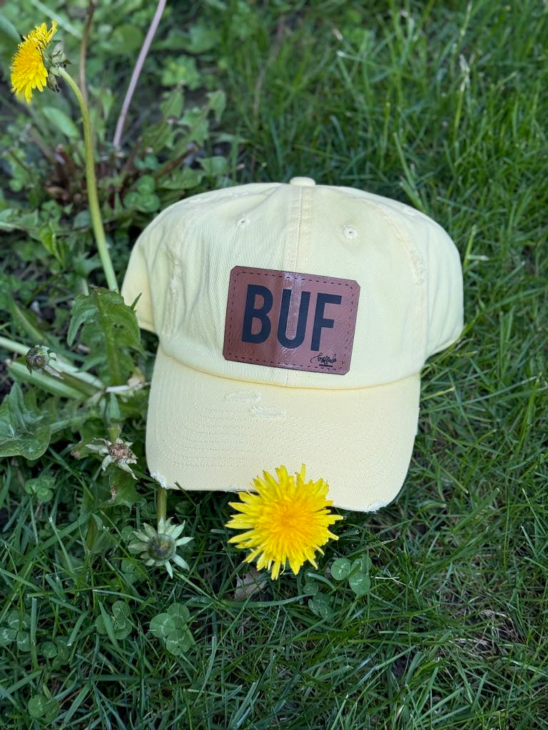Vintage Distressed Look BUF Patch Womens Baseball Hats