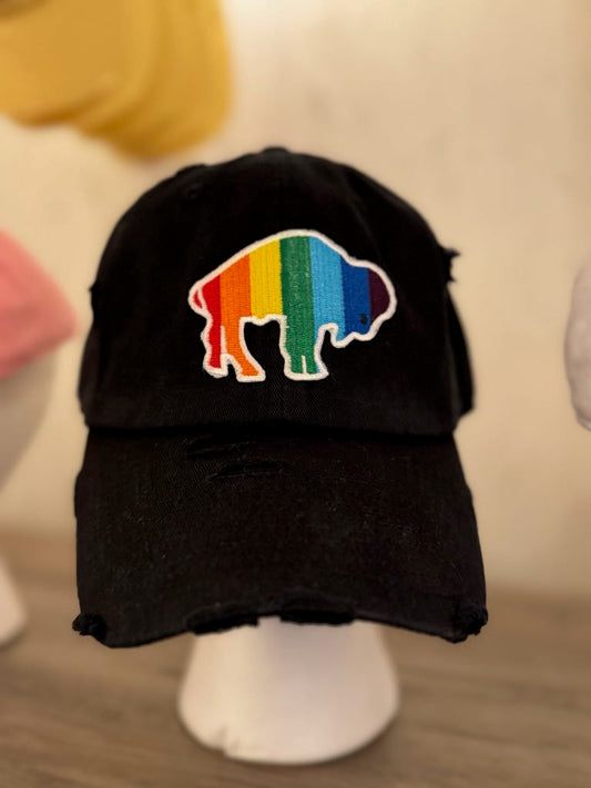 Vintage Distressed Buffalo PRIDE Baseball Hats