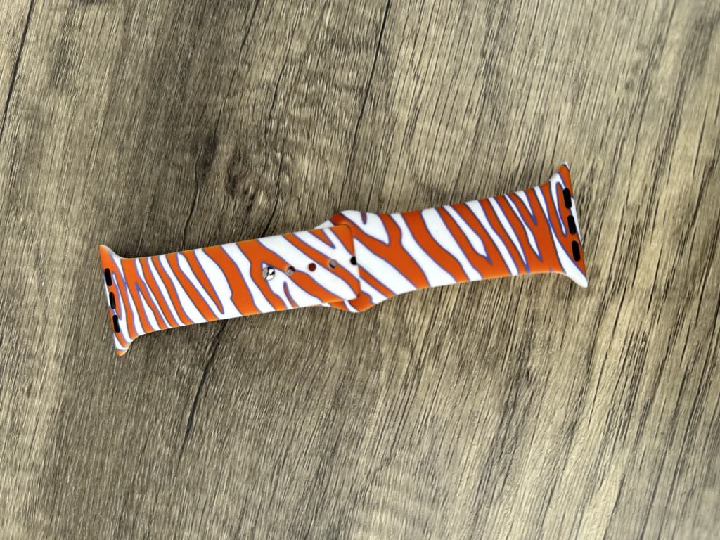 Buffalo Bandits Stripe Pattern Orange White and Purple Watchband | Silicone