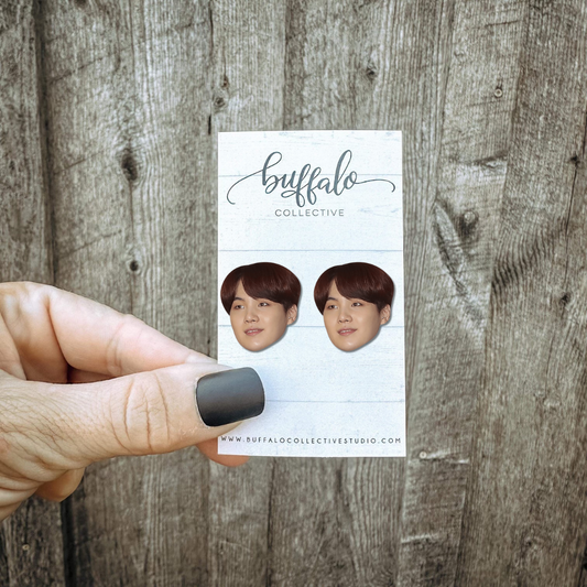 BTS Suga Earrings Face