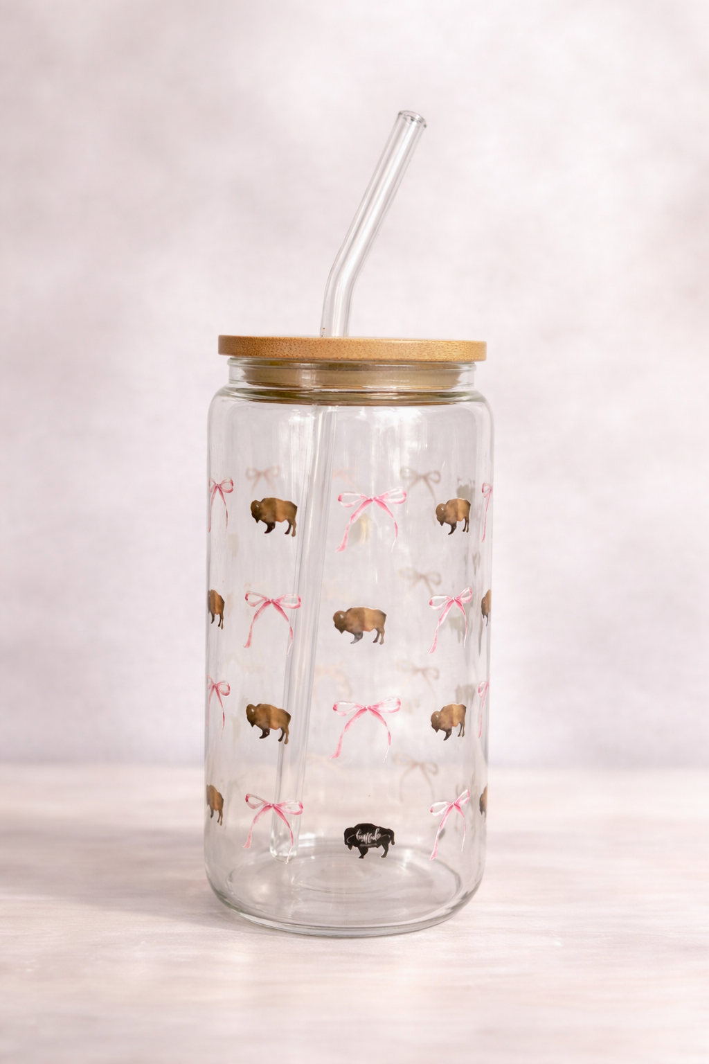 16oz Signature Glass Tumblers – Lid, Straw & Seasonal Designs