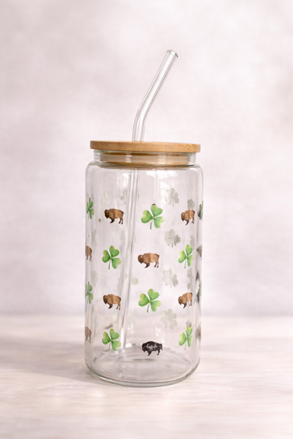 16oz Signature Glass Tumblers – Lid, Straw & Seasonal Designs