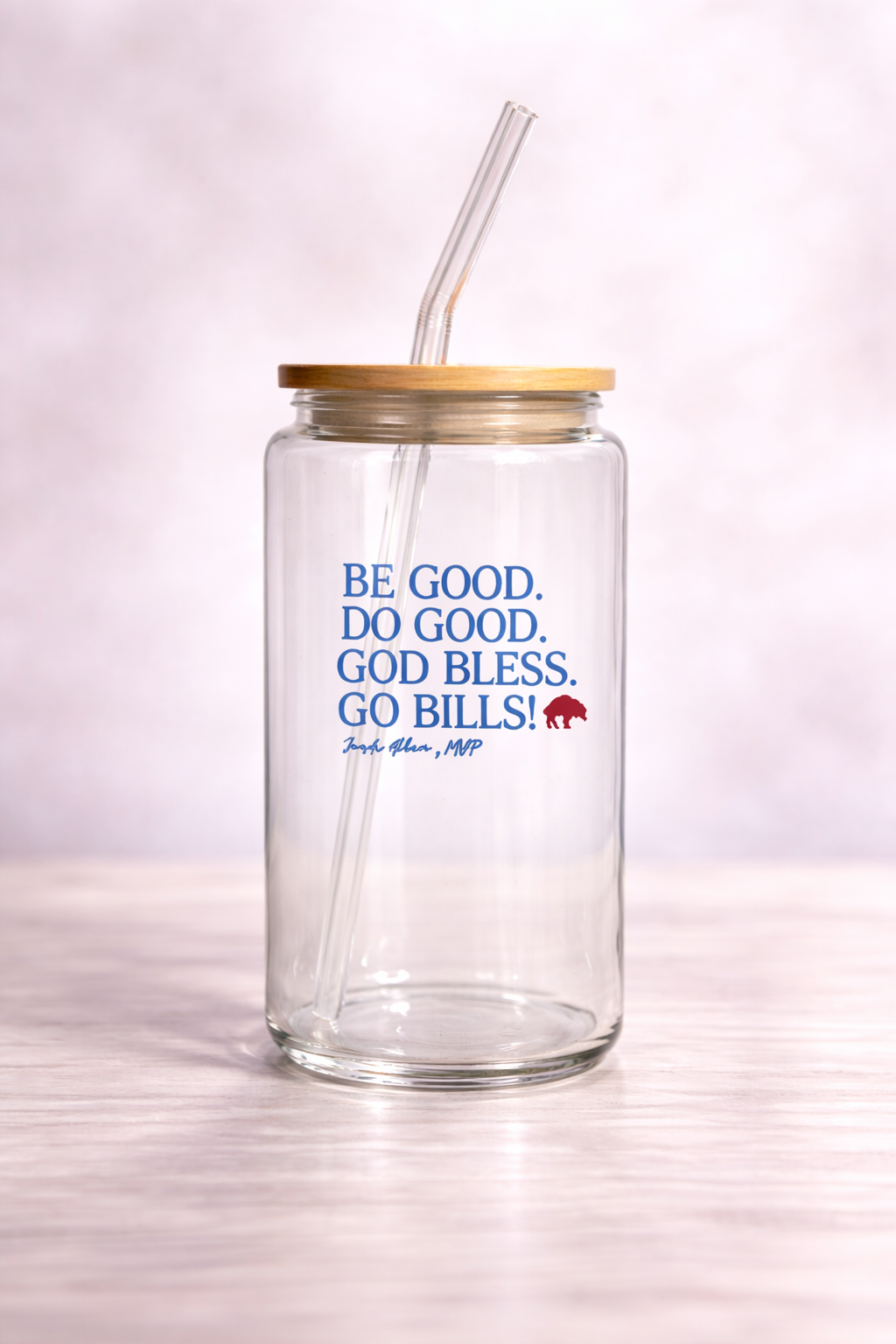 16oz Signature Glass Tumblers – Lid, Straw & Seasonal Designs
