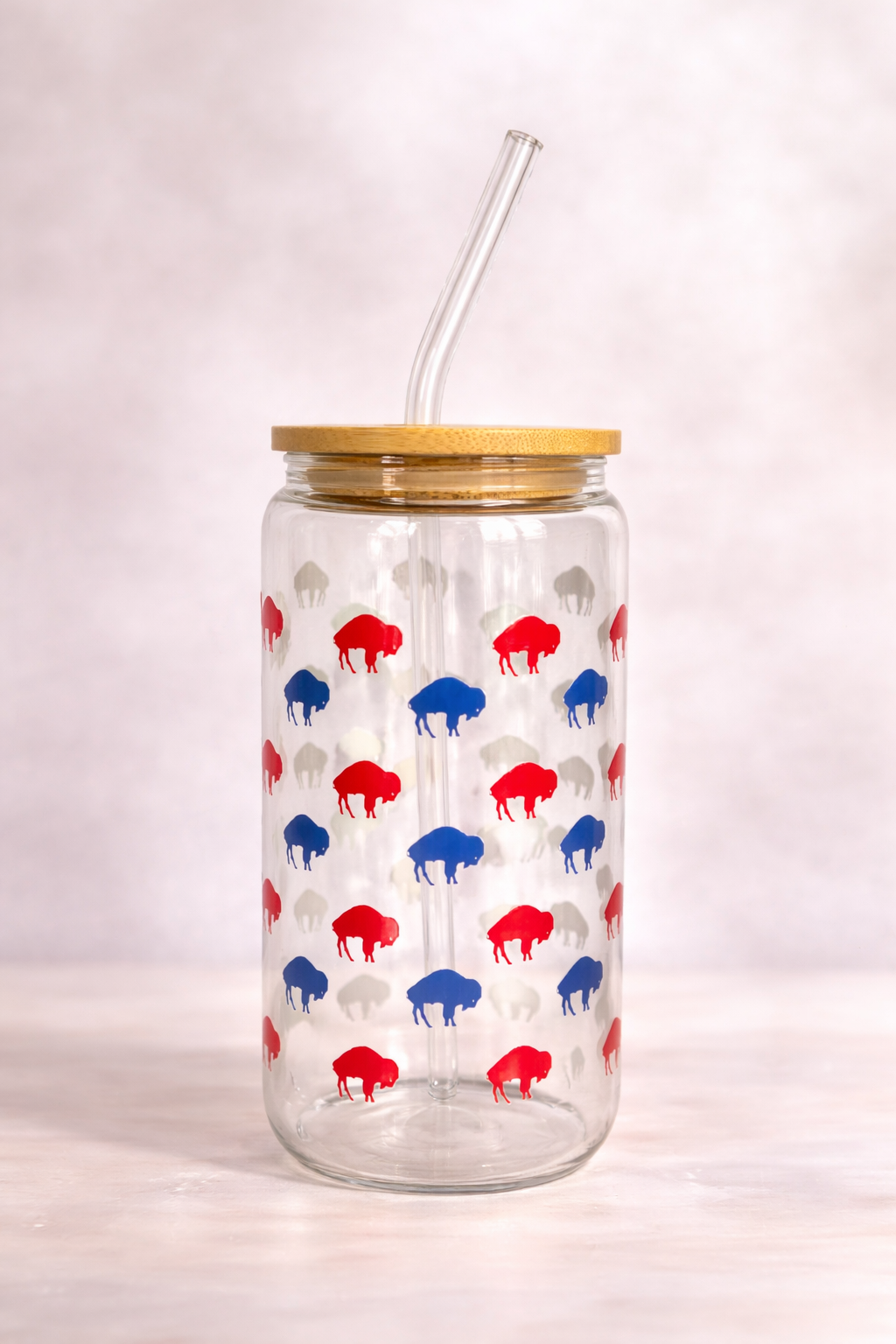16oz Signature Glass Tumblers – Lid, Straw & Seasonal Designs