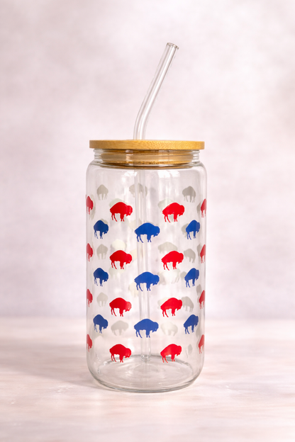 16oz Signature Glass Tumblers – Lid, Straw & Seasonal Designs