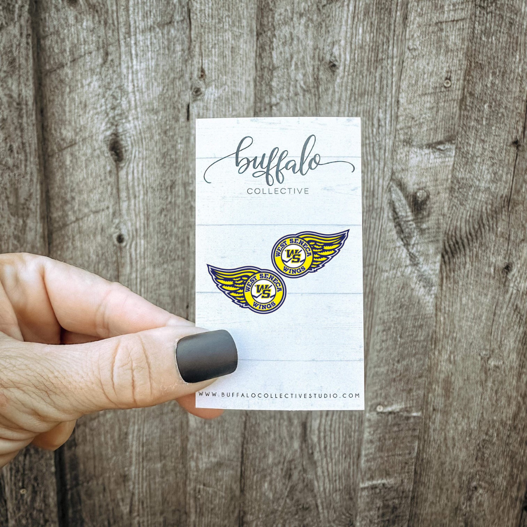 West Seneca Wings Juniors Hockey Earrings