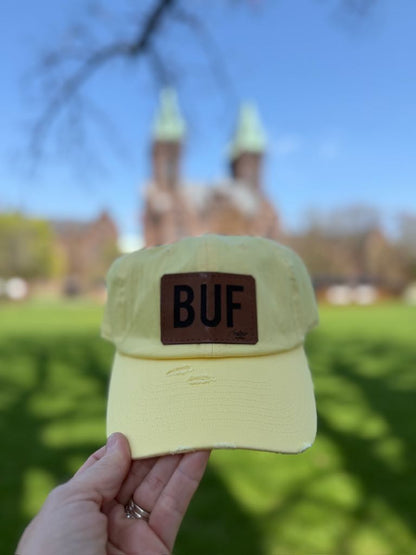 Vintage Distressed Look BUF Patch Womens Baseball Hats