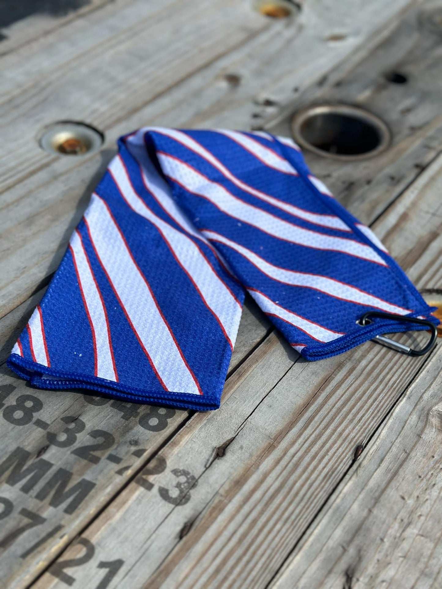 Buffalo Bills Stripe Pattern Red White and Blue Golf Towel