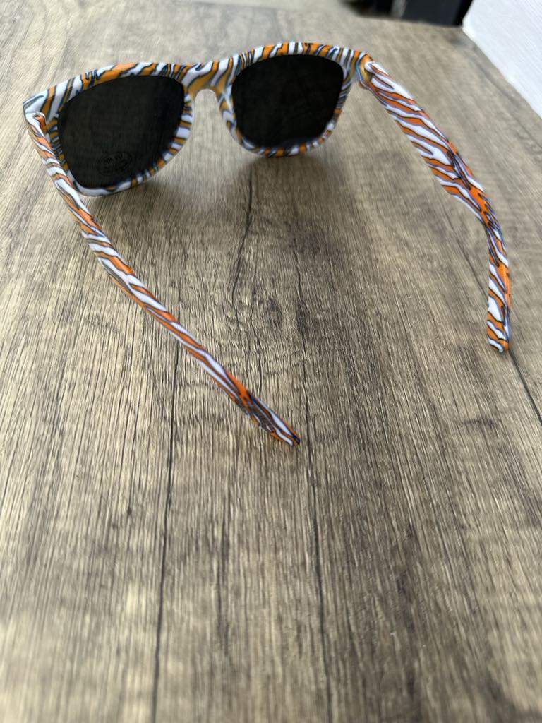 Buffalo Bandits Stripe Pattern Orange White and Purple Sunglasses