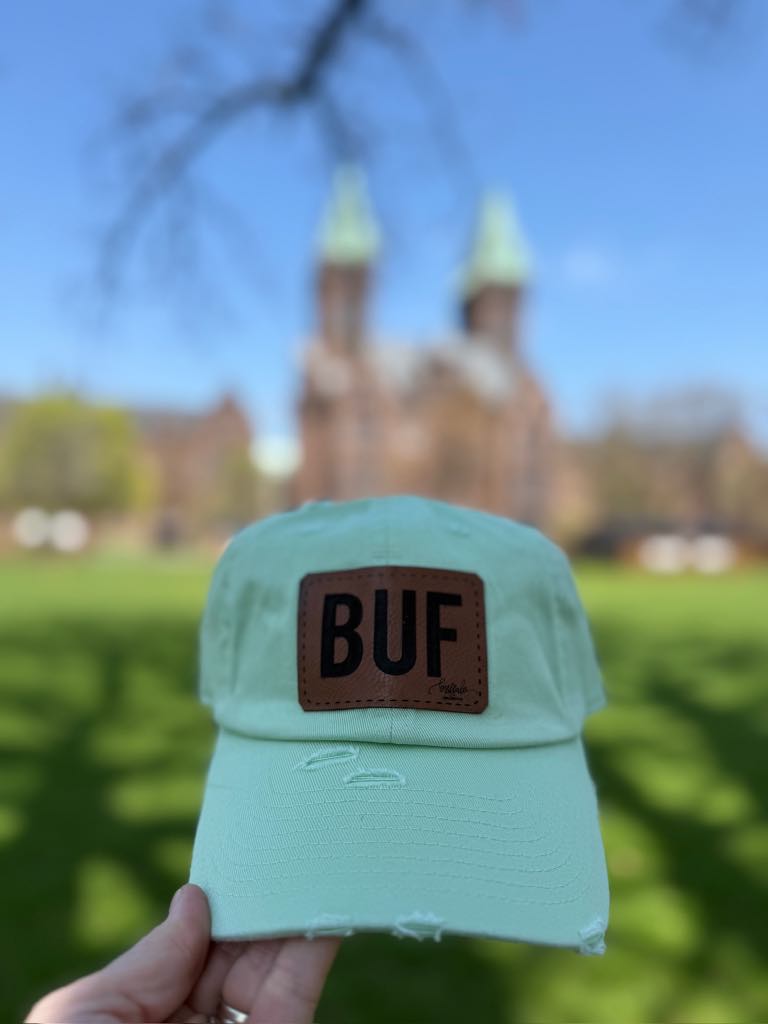 Vintage Distressed Look BUF Patch Womens Baseball Hats