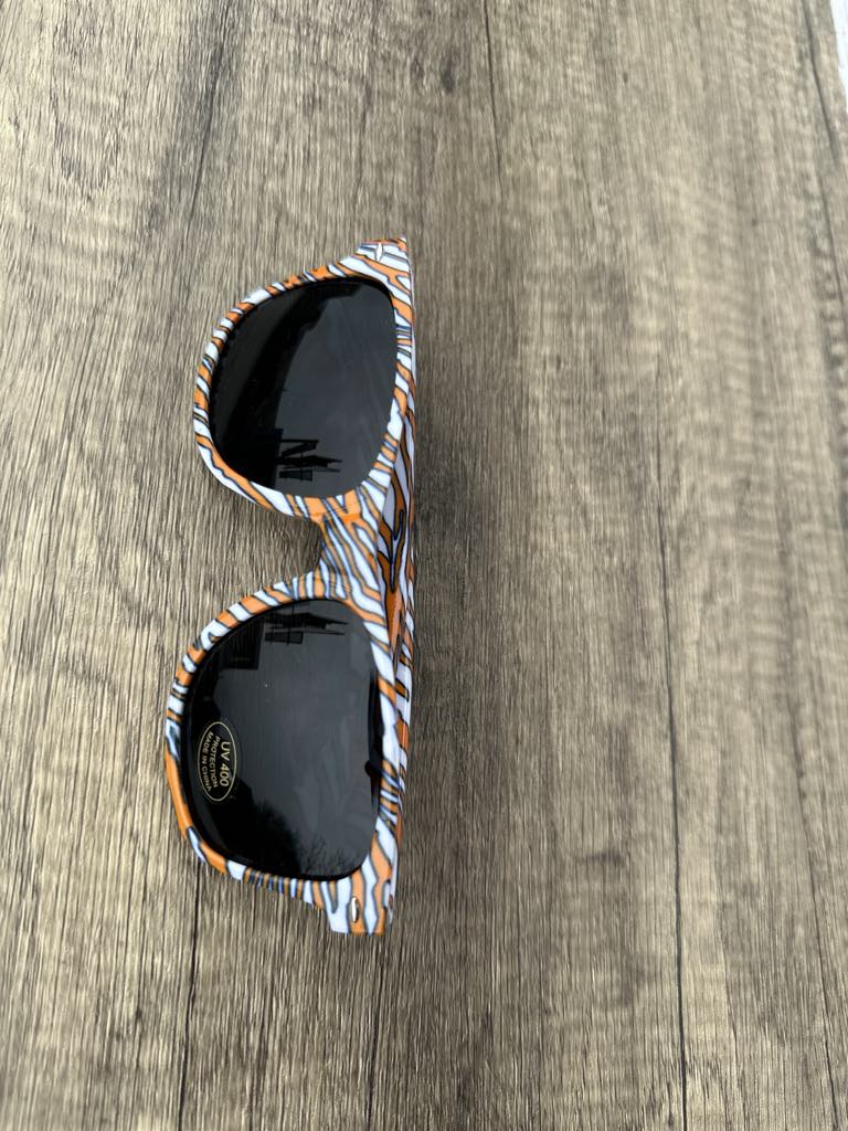 Buffalo Bandits Stripe Pattern Orange White and Purple Sunglasses